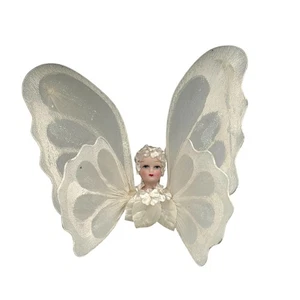 Vintage Porzellan Silvestri Schmetterling Fee Weihnachtsschmuck 8" ANSEHEN - Bild 1 von 14