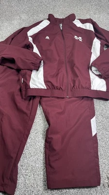 Traje de chándal Mississippi State para hombre XL granate blanco chaqueta pantalones Russell logotipo de la NCAA Foto 1 de 4