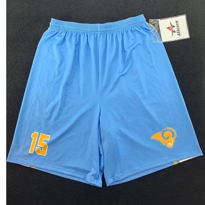 Pantalones cortos de baloncesto Alleson Athletic Rams para hombre talla grande 9 pulgadas entrepierna azul #15 Foto 1 de 4