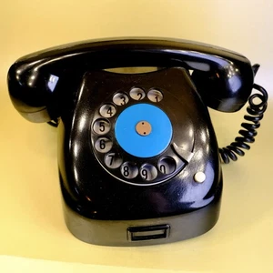 1950s Vintage Metal & Bakelite Rotary Bell Telephone. Unusual Styling, Working - Picture 1 of 7