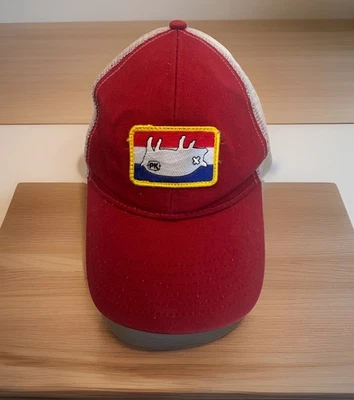 Dead Pig Hat SnapBack Adjustable MeshBack Red/White PK Brand OC Piggy Hog Swine - Image 1 of 4