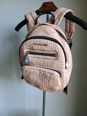 Women's Steve Madden Backpack-Pink/Black- Silver Hardware - Excellent - Image 1 of 4