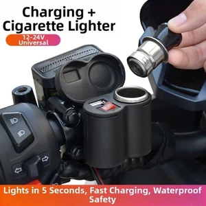 Portable Motorcycle USB Charger 12V 24V Dual Ports Waterproof Fast Charge - Picture 1 of 4