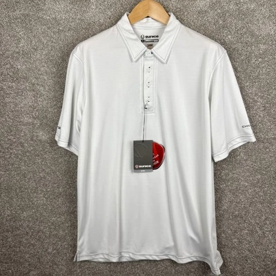Camisa Polo Sunice Para Hombres XXL Plateada Blanca Rayas Manga Corta Elastizada Xstatic Nueva Foto 1 de 4