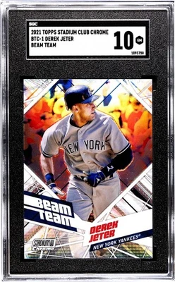 2021 Topps Stadium Club Chrome BTC-1 Derek Jeter Beam Team SGC 10 GEM MINT - Image 1 of 2