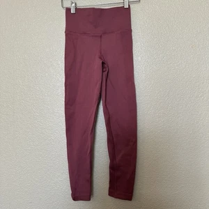 Leggings Athleta bambina a costine rosa malva XL pantaloni sportivi - Foto 1 di 3