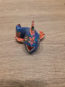 Vintage Mexikanische handgeschnitzte Fisch Figur Volkskunst handbemalt signiert - Bild 1 von 8