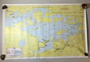 33.5” x 22” Vermilion Lake Map Northern MN BWCA Waterproof Canoe Lake Maps - Picture 1 of 7