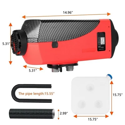 5KW 12V Portable Air Heater with Remote Control, Fast Heating for Car(Red) - Image 1 of 4