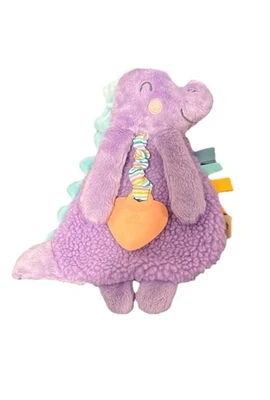 Itzy Ritzy Girl Plush Lovely With Silcone Teether Toy Dempsey the Lavender Dino - Image 1 of 3