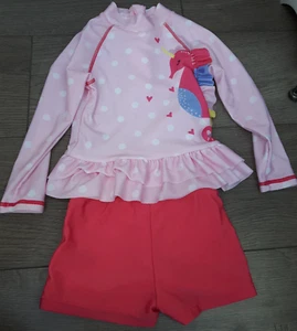 Mothercare Baby Girls Age 18-24 Months 2 Piece Rash Vest Top & Shorts - Picture 1 of 5