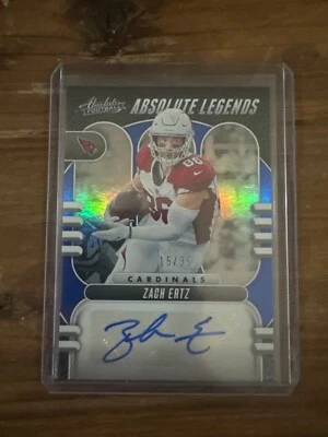 Zach Ertz 2023 Panini Absolute Blue Absolute Legends Signed Auto 35/35 Cardinals - Image 1 of 2