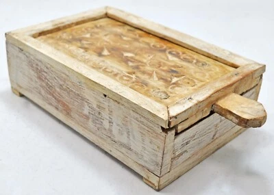 Antique Wooden Kitchenware Spice Box Original Old Hand Crafted Carved - Image 1 of 4