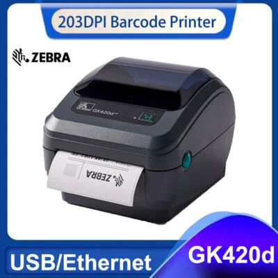 Zebra GK420d Direct Thermal USB Ethernet Port Label Printer 203DPI - Bild 1 von 4