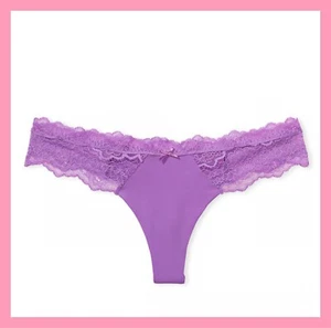 NEW Victoria's Secret DREAM ANGELS Micro Thong Panty Purple Tease Size M - Picture 1 of 3