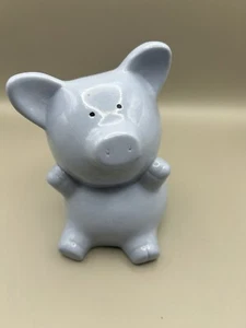 Vintage Light Blue Ceramic Piggy Bank 5"H - Picture 1 of 7
