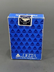 Baraja azul de cartas vintage de Delta Airlines - Imagen 1 de 3