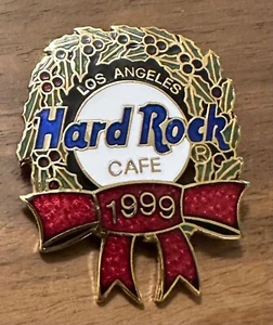 Hard Rock Cafe LOS ANGELES 1999 CHRISTMAS WREATH Holiday Pin - Picture 1 of 1