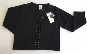 NWT Gymboree Holiday Magic 5 5T Black Cherry Beaded Ribbon Trim Cardigan Sweater - Picture 1 of 2