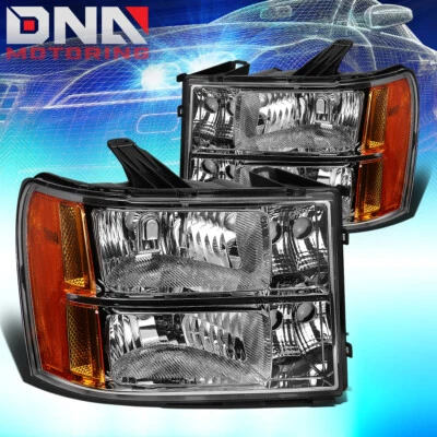 FOR GMC SIERRA 2007-2014 OE REPLACEMENT CHROME/AMBER CORNER HEADLIGHTS 3500HD - Image 1 of 4