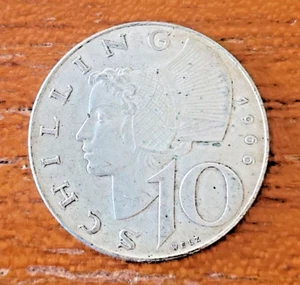 Moneta dieci scellini Austria 1966 - Argento .640 - Foto 1 di 2