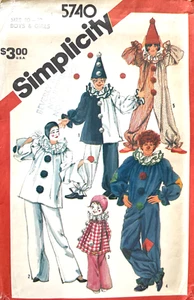 Disfraz de payaso Simplicity años 80 niños, niñas patrón 5740 talla 10-12 SIN CORTAR - Imagen 1 de 2