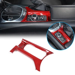 Red Dry Carbon Multimedia Button Frame Cover For Mazda MX-5 Miata ND 2016-2023 - Picture 1 of 12