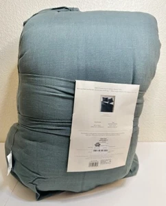 Casaluna schwere Leinenmischung Bettdecke & Kissenbezug Set Full/Queen, dunkelblau - Bild 1 von 9