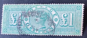 GB 1891 QV £1 Green SG212 light uses and well centered CV £1200 - Picture 1 of 2
