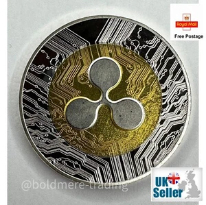 Ripple XRP Crypto currency. 1 oz. 999 Silver Plated Collectible Novelty Coin - Picture 1 of 7