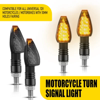4 PIEZAS Indicador de señal de giro LED para motocicleta luces ámbar universales duraderas Foto 1 de 4