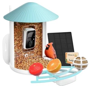 Birdfy Feeder Smart Bird feeder With 1080P Camera & Solar Panel. Brand New Blue - Picture 1 of 16