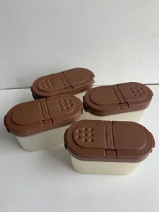 Tupperware Modular Mates Spice Shakers #1843-32 Set of 4 with Brown Lids B - Picture 1 of 6