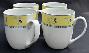 ROYAL DOULTON England "Blueberry" MUG *4-Pcs* Yellow Rim, Blueberries - Picture 1 of 5
