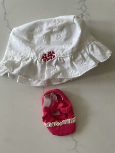 American Girl BITTY BABY Doll Little Sweetie Set Eyelet White Hat And Shoe 2008