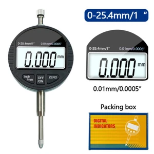 Electronic Digital Dial Indicator 1''/25.4mm Probe Dial Test Gauge 0.01mm Range - Picture 1 of 5