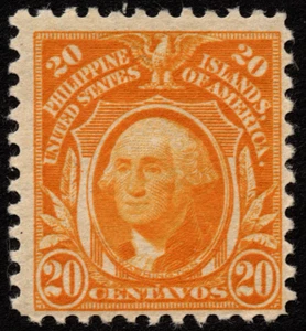 Philippines Stamp Scott # 297 Mint F-VF 20 Cents Orange Yellow George Washington - Picture 1 of 1