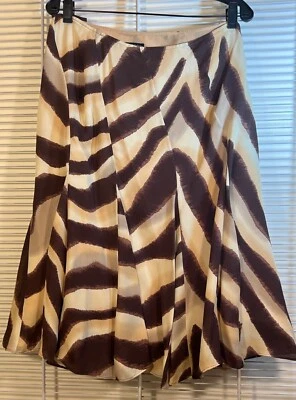 Falda Lafayette 148 Nueva York, 100% Seda Refinada Estampado Animal, Talla 20, Como Nueva Foto 1 de 4