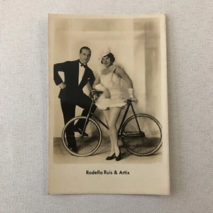 Zirkusdarsteller Echt Foto Postkarte Postkarte RPPC Fahrrad Rodella Ruis & Artix - Bild 1 von 8
