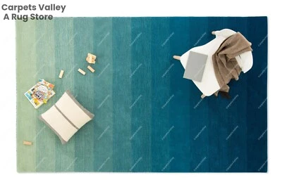 Alfombra Ocean Vibe acolchada a mano de lana hecha a mano alfombra para el hogar, sala, cualquier habitación Foto 1 de 4