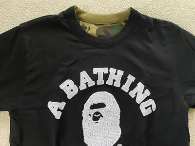 Bape A Bathing Ape Reversible Camo College Logo T-shirt Nigo - Image 1 of 4