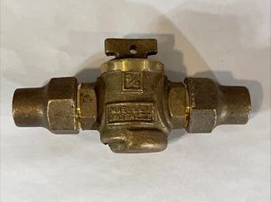 Mueller Oriseal III 3/4” Flared Brass Ball Curb Valve Water Service Brass Stop - Picture 1 of 5