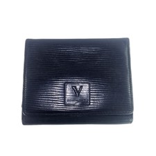 VALENTINO CONLINI BLACK LEATHER BI-FOLD WALLET