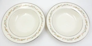 SET OF 2 GORHAM RONDELLE 8-1/2" RIMMED SOUP BOWLS ~ FINE CHINA, MADE IN USA - Picture 1 of 14