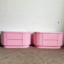 Postmodern Pink Oversized Nightstands - a Pair