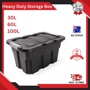 30L 60L 100L Heavy Duty Large Plastic Storage Tub Container that comes with lid. - Picture 1 of 9