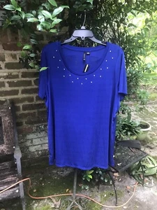 New Directions- ROYAL BLUE EMBELLISHED TUNIC TOP- Size XL- NWT - Picture 1 of 8