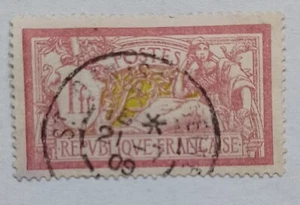 Francobollo Francia *MERSON*, 1 F., 1940, rosso , obliterato. Perfetto - Foto 1 di 2