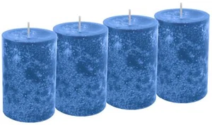 4 Stumpenkerzen Kerzen Azur Blau Tischdeko Adventskranz 9cm hoch Ø 6cm - Bild 1 von 2