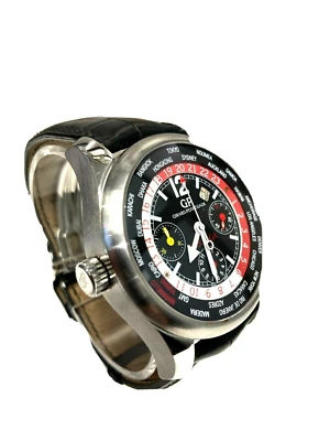 GIRARD PERREGAUX Titanium 43mm World Time Chronograph Ferrari 4980 Box PAPERS - Image 1 of 4